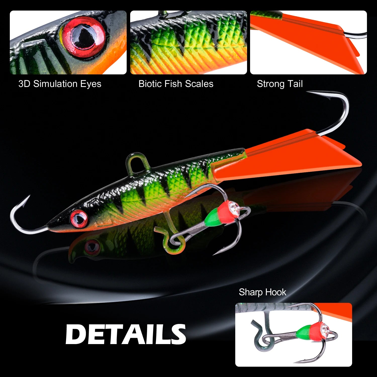 Goture-isca profissional de pesca no gelo, conjunto de tipo 5 para escolher, para truta, baixo, lúcio, carpa, inverno, novo estilo, 2021
