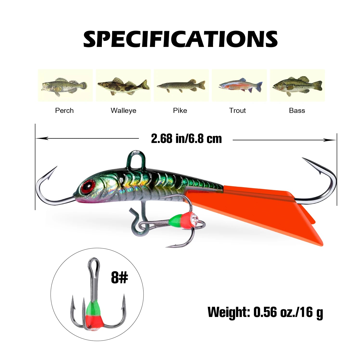 Goture-isca profissional de pesca no gelo, conjunto de tipo 5 para escolher, para truta, baixo, lúcio, carpa, inverno, novo estilo, 2021