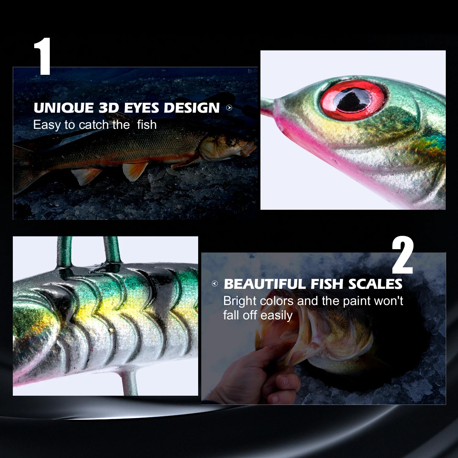 Goture-isca profissional de pesca no gelo, conjunto de tipo 5 para escolher, para truta, baixo, lúcio, carpa, inverno, novo estilo, 2021