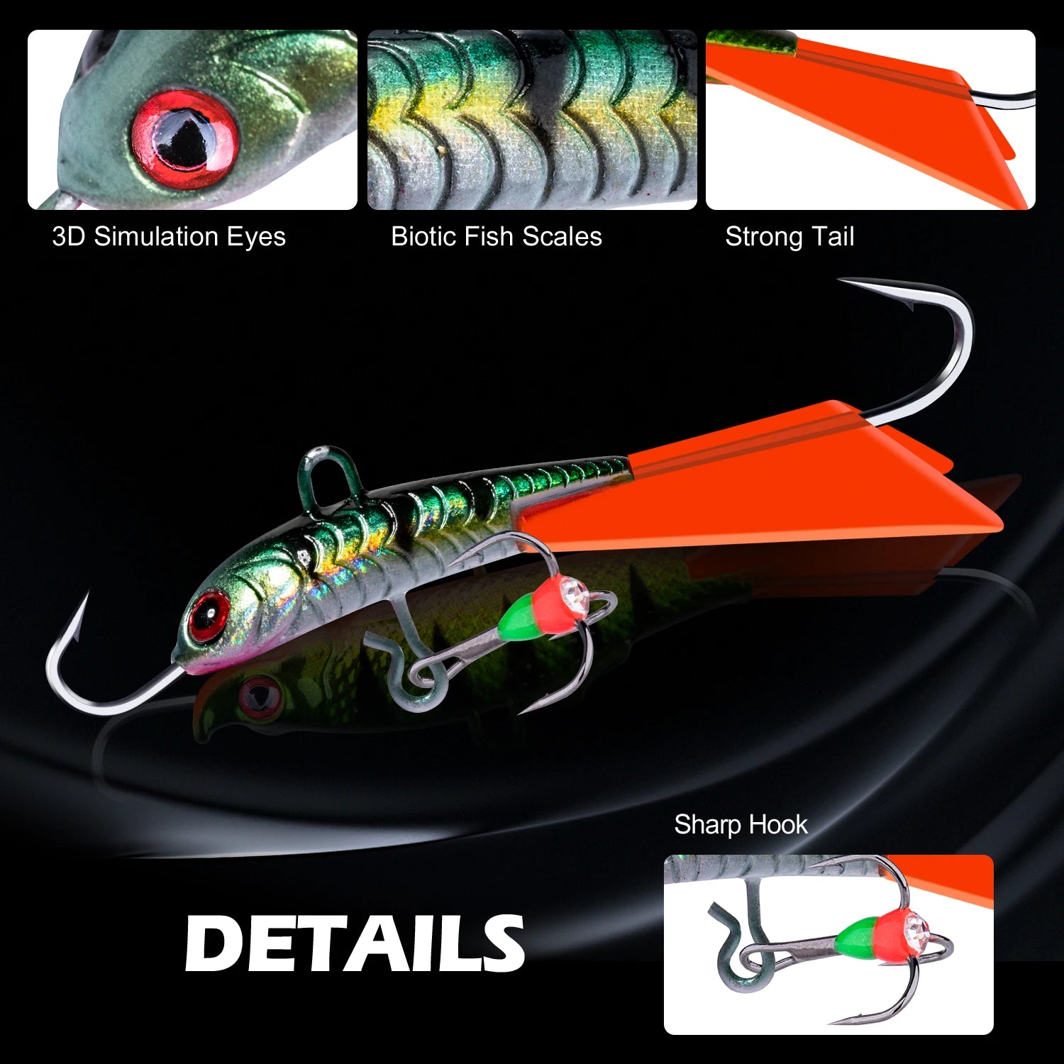 Goture-isca profissional de pesca no gelo, conjunto de tipo 5 para escolher, para truta, baixo, lúcio, carpa, inverno, novo estilo, 2021