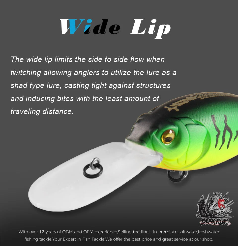 Bearking 75mm 23g iscas de pesca superiores flutuante manivela isca mergulhador profundo isca alta qualidade iscas duras ação profissional wobbler