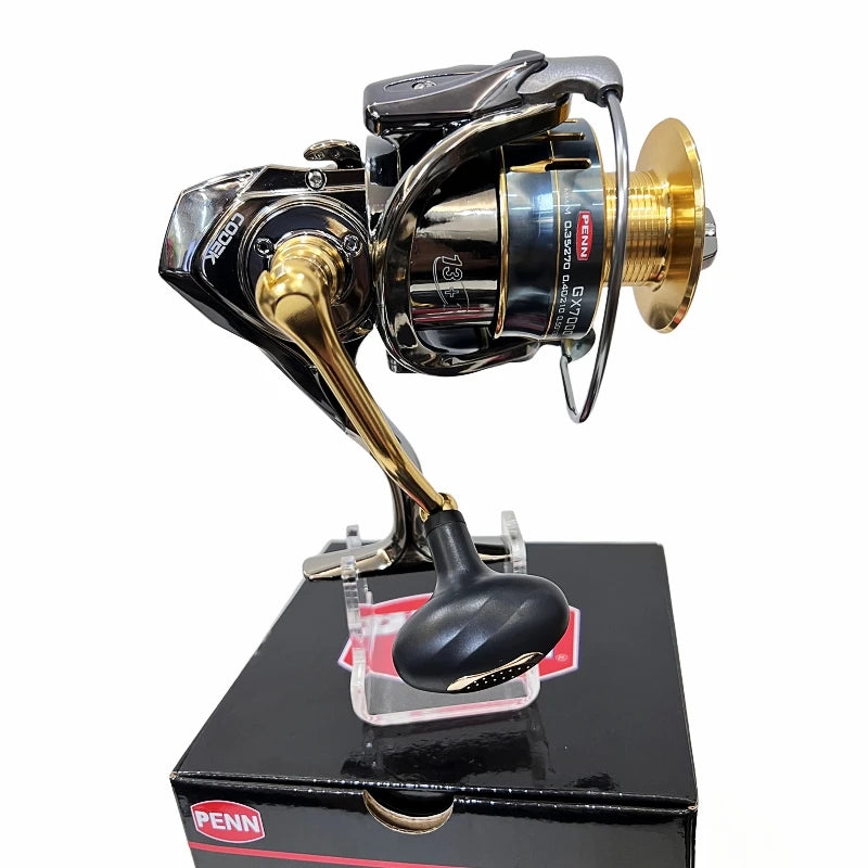Carretel de pesca PENN GX1000-7000 com 13 + 1 rolamentos de última geração, arrasto máximo de 25 kg e presente de linha de pesca PE bônus