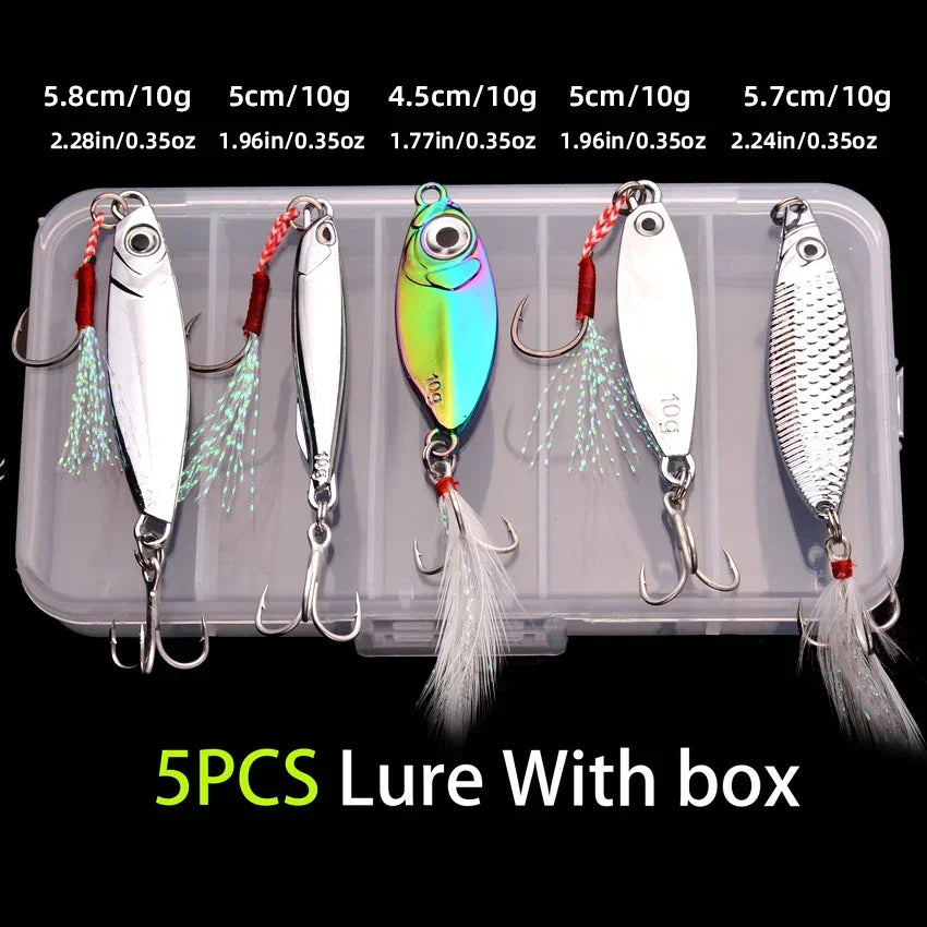 5 pçs/lote wobbler iscas 3g/10g/15g metal vib isca de pesca conjunto afundando metal duro vib mar iscas de pesca artificial isca de pesca