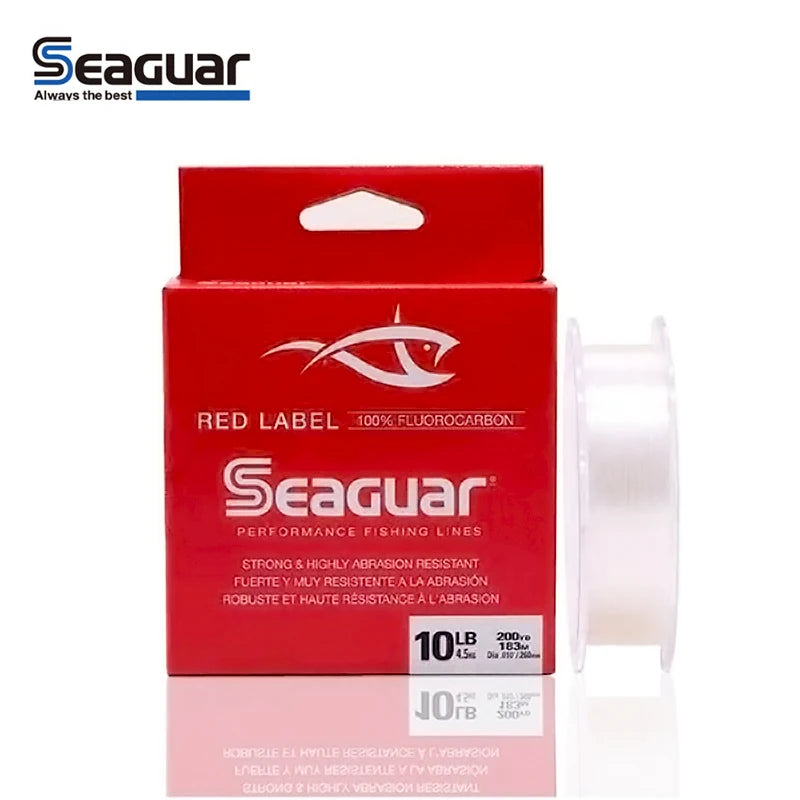 Linhas de Pesca Seaguar, Linhas de Fluorocarbono, Fibra De Carbono, Equipamento de Pesca de Água Doce, Etiqueta Vermelha, Origem, Linhas de Pesca, 183m, 100% Japão