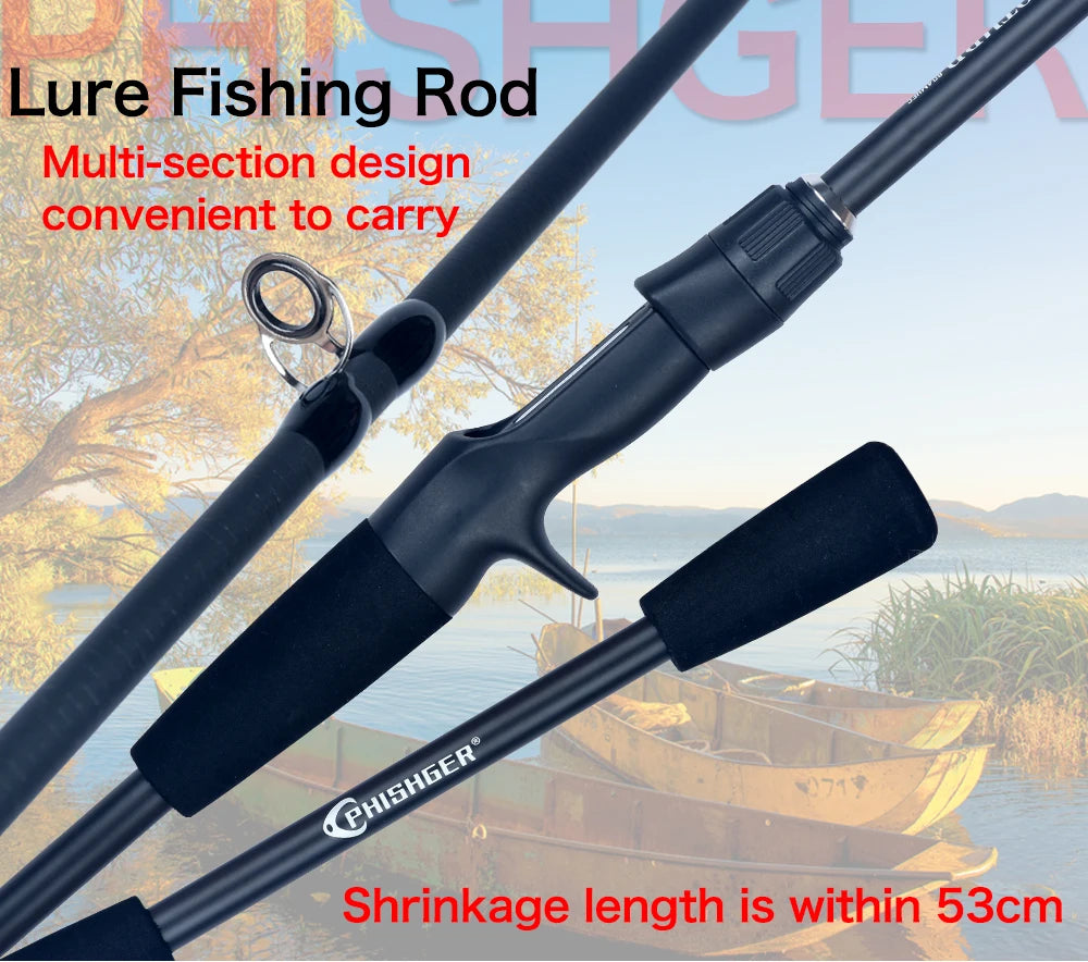 PHISHGER Spinning Baitcasting Viagem Carbono Mini Bens Para Pesca Rods Casting Peso 5-30g M Fast Ultralight Lure Trut Pole