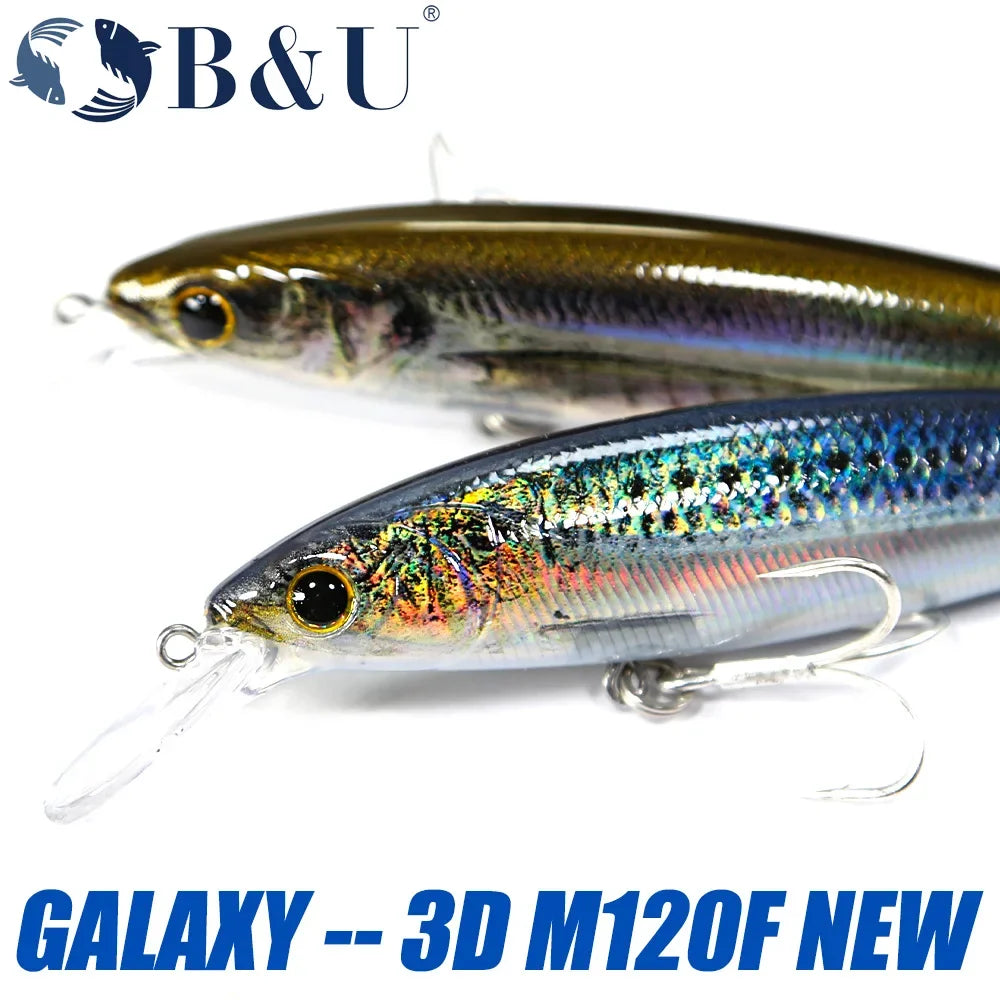 B & u flutuante minnow iscas de pesca de água salgada corrico crankbait iscas duras wobblers artificial truta isca para robalo
