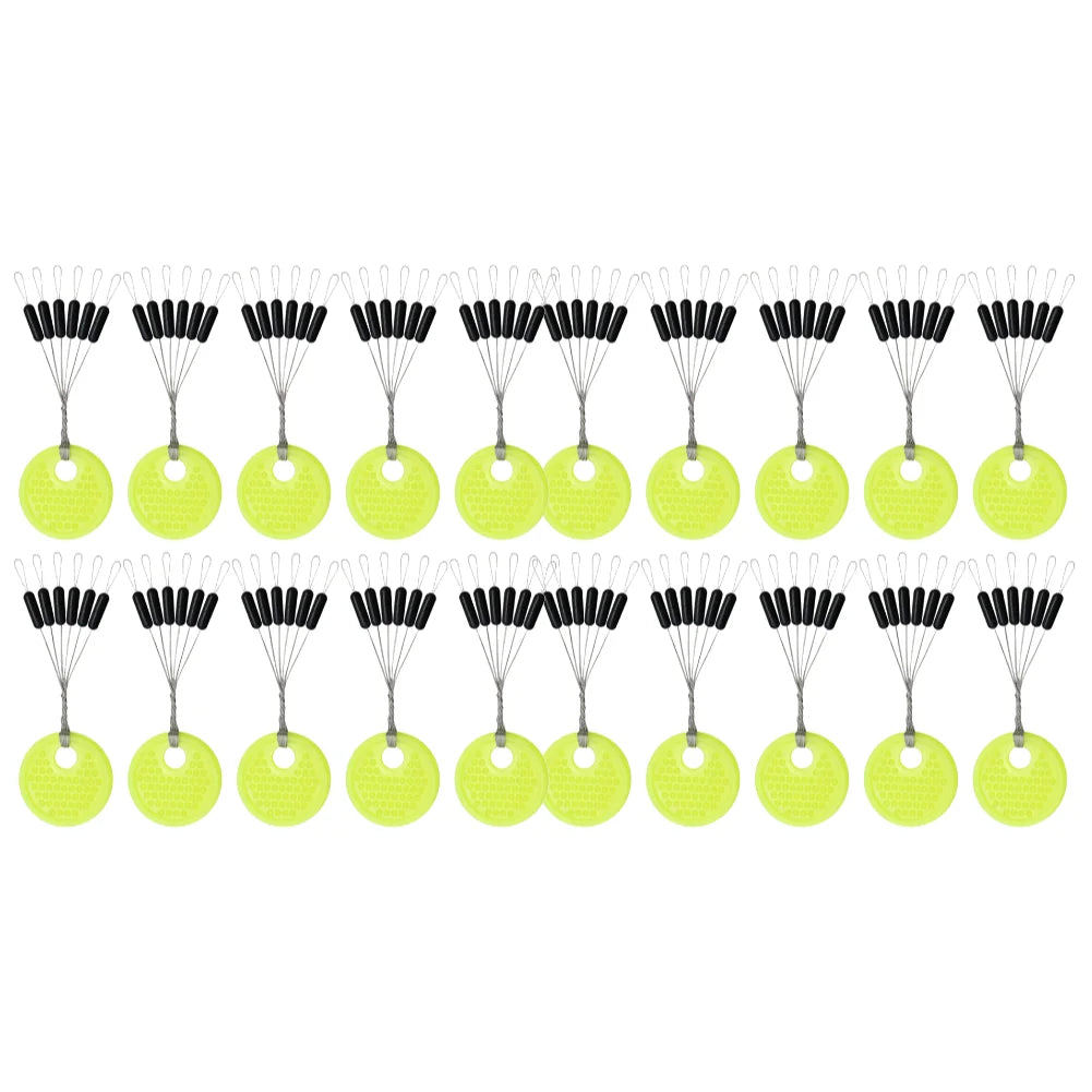 Borracha Oval Stopper Pesca Float, Silicon Space Bean Sea Carp, Fly Pesca Bobber, preto, 10, 20 Grupo Set, 60 pcs, 120pcs