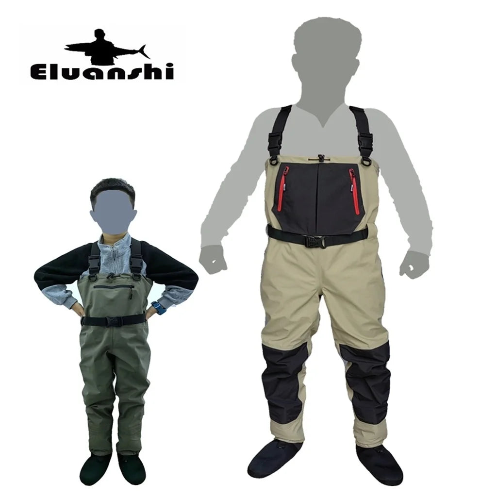 Pesca com mosca Crianças para adultos waders neoprene pé para homens jangada caça Secagem rápida À prova d'água e respirável