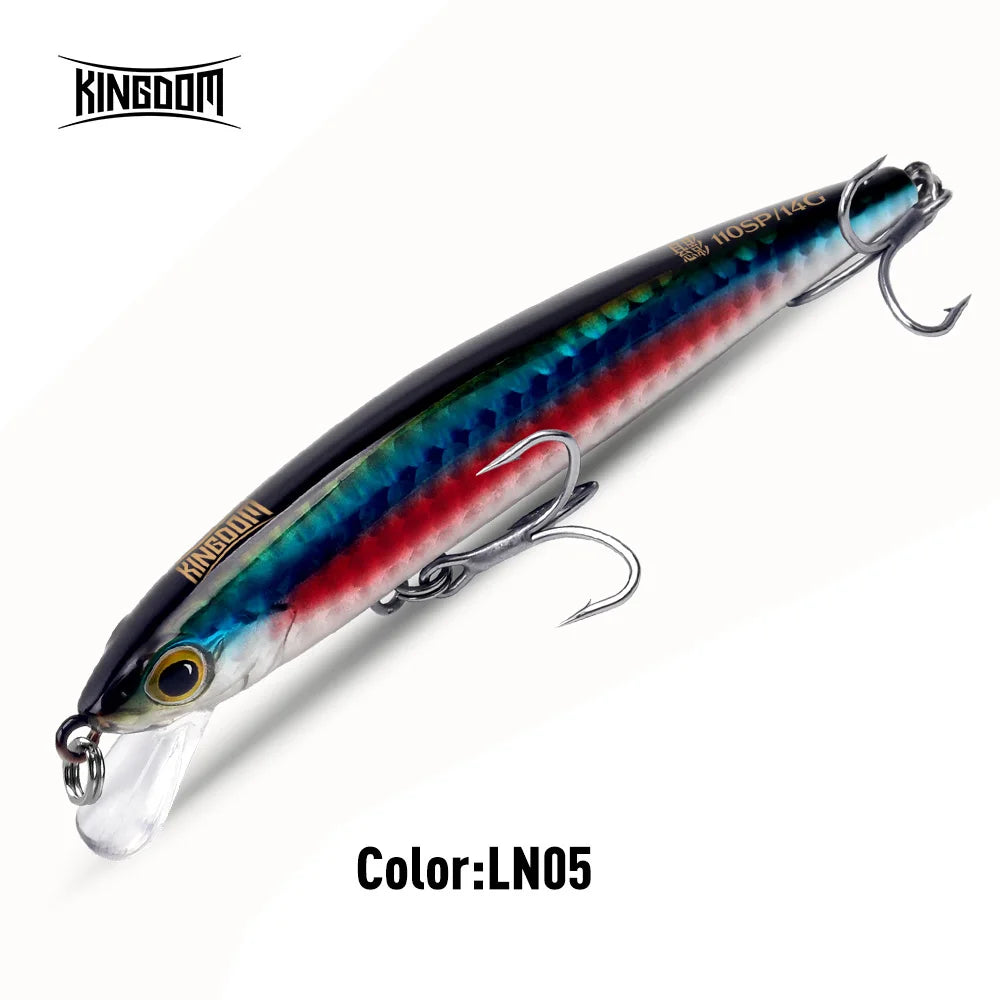 Kingdom sp sombra iscas de pesca 6.5g 9g 14g 14.2g pendurado minnow wobbler manivela iscas artificial mar baixo pique equipamento de pesca