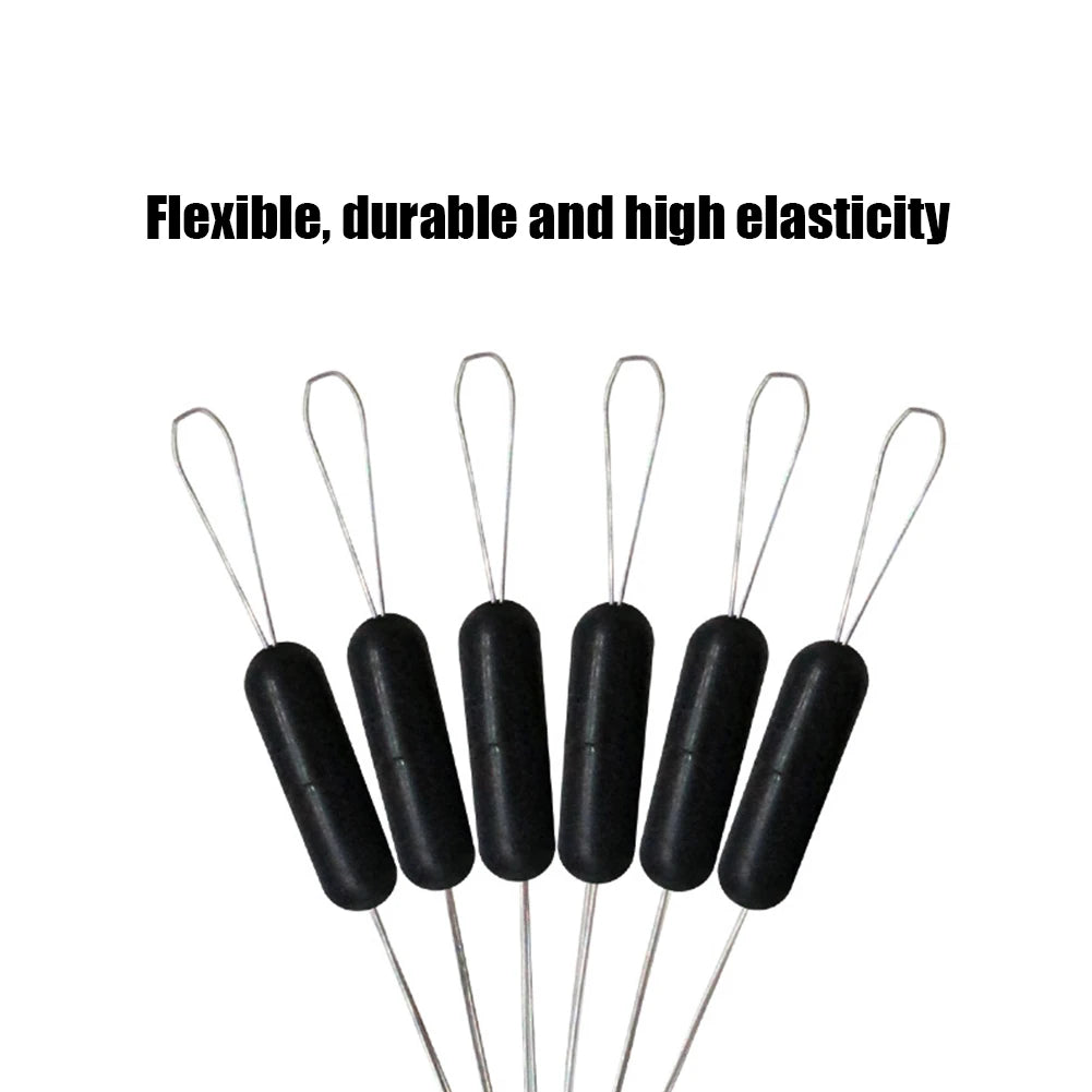 Borracha Oval Stopper Pesca Float, Silicon Space Bean Sea Carp, Fly Pesca Bobber, preto, 10, 20 Grupo Set, 60 pcs, 120pcs