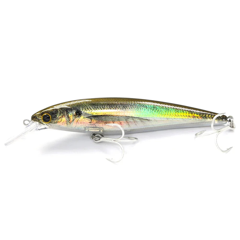 B & u flutuante minnow iscas de pesca de água salgada corrico crankbait iscas duras wobblers artificial truta isca para robalo