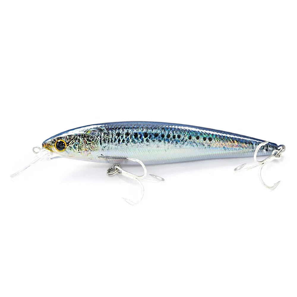 B & u flutuante minnow iscas de pesca de água salgada corrico crankbait iscas duras wobblers artificial truta isca para robalo