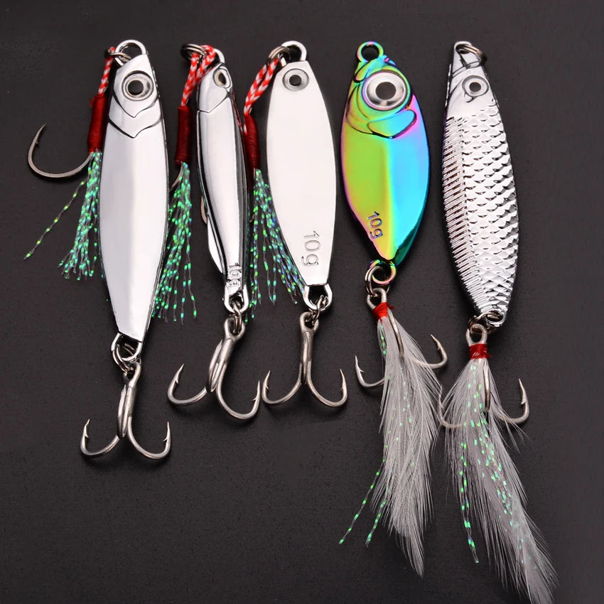 5 pçs/lote wobbler iscas 3g/10g/15g metal vib isca de pesca conjunto afundando metal duro vib mar iscas de pesca artificial isca de pesca