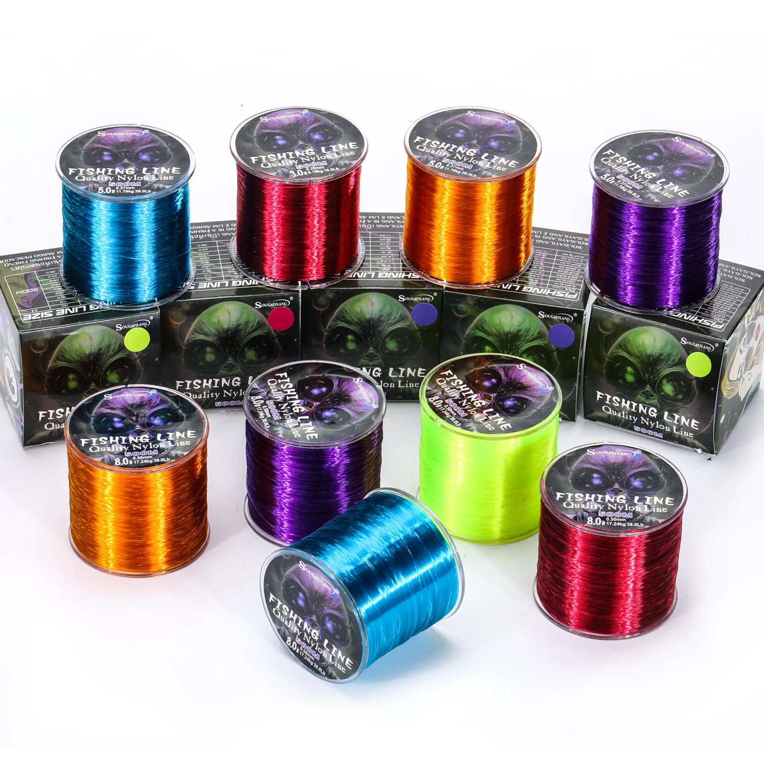 Sougayilang 500m linha de pesca de náilon max arraste 7-38lb super forte linha de náilon japão monofilamento de água salgada linha de água doce pesca