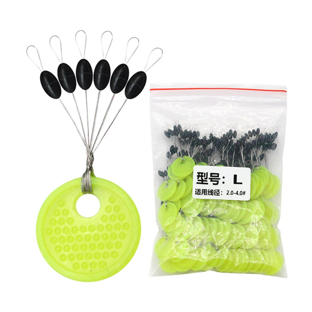 Borracha Oval Stopper Pesca Float, Silicon Space Bean Sea Carp, Fly Pesca Bobber, preto, 10, 20 Grupo Set, 60 pcs, 120pcs
