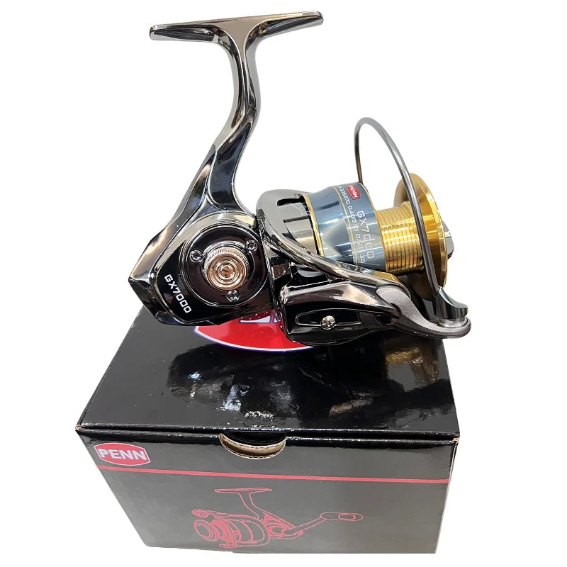 Carretel de pesca PENN GX1000-7000 com 13 + 1 rolamentos de última geração, arrasto máximo de 25 kg e presente de linha de pesca PE bônus