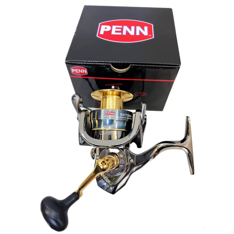 Carretel de pesca PENN GX1000-7000 com 13 + 1 rolamentos de última geração, arrasto máximo de 25 kg e presente de linha de pesca PE bônus