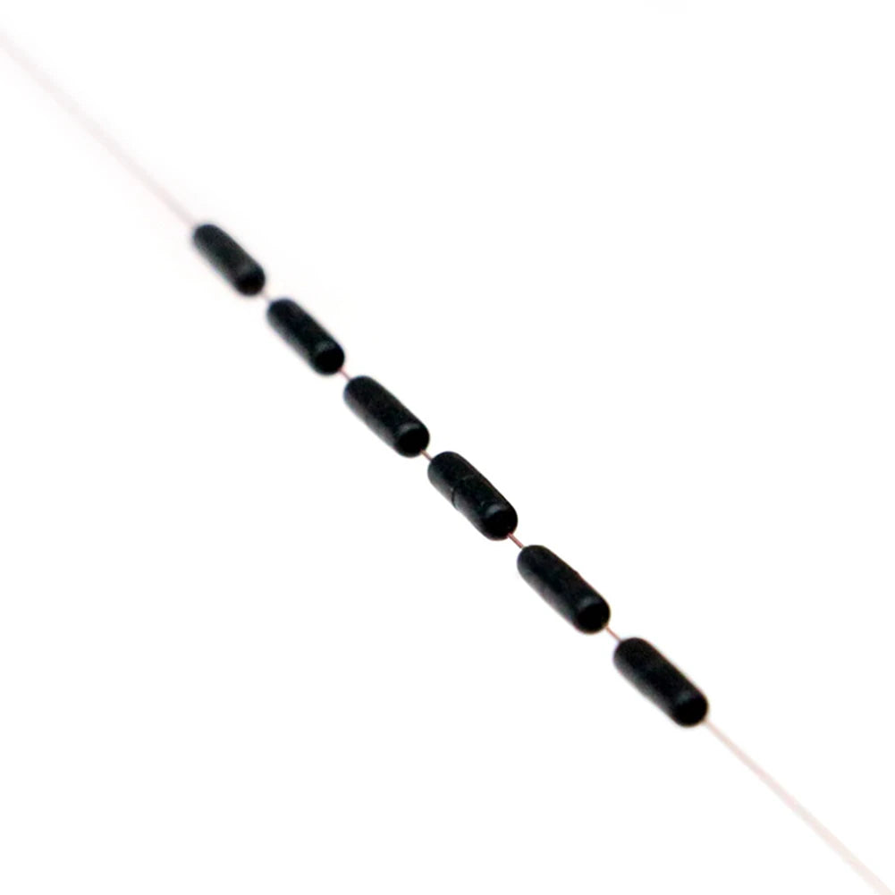 Borracha Oval Stopper Pesca Float, Silicon Space Bean Sea Carp, Fly Pesca Bobber, preto, 10, 20 Grupo Set, 60 pcs, 120pcs