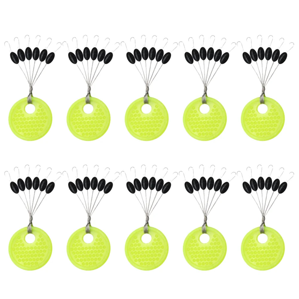 Borracha Oval Stopper Pesca Float, Silicon Space Bean Sea Carp, Fly Pesca Bobber, preto, 10, 20 Grupo Set, 60 pcs, 120pcs