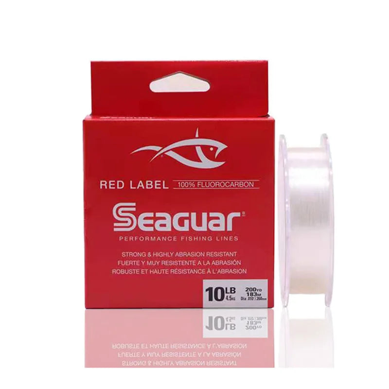 Linhas de Pesca Seaguar, Linhas de Fluorocarbono, Fibra De Carbono, Equipamento de Pesca de Água Doce, Etiqueta Vermelha, Origem, Linhas de Pesca, 183m, 100% Japão