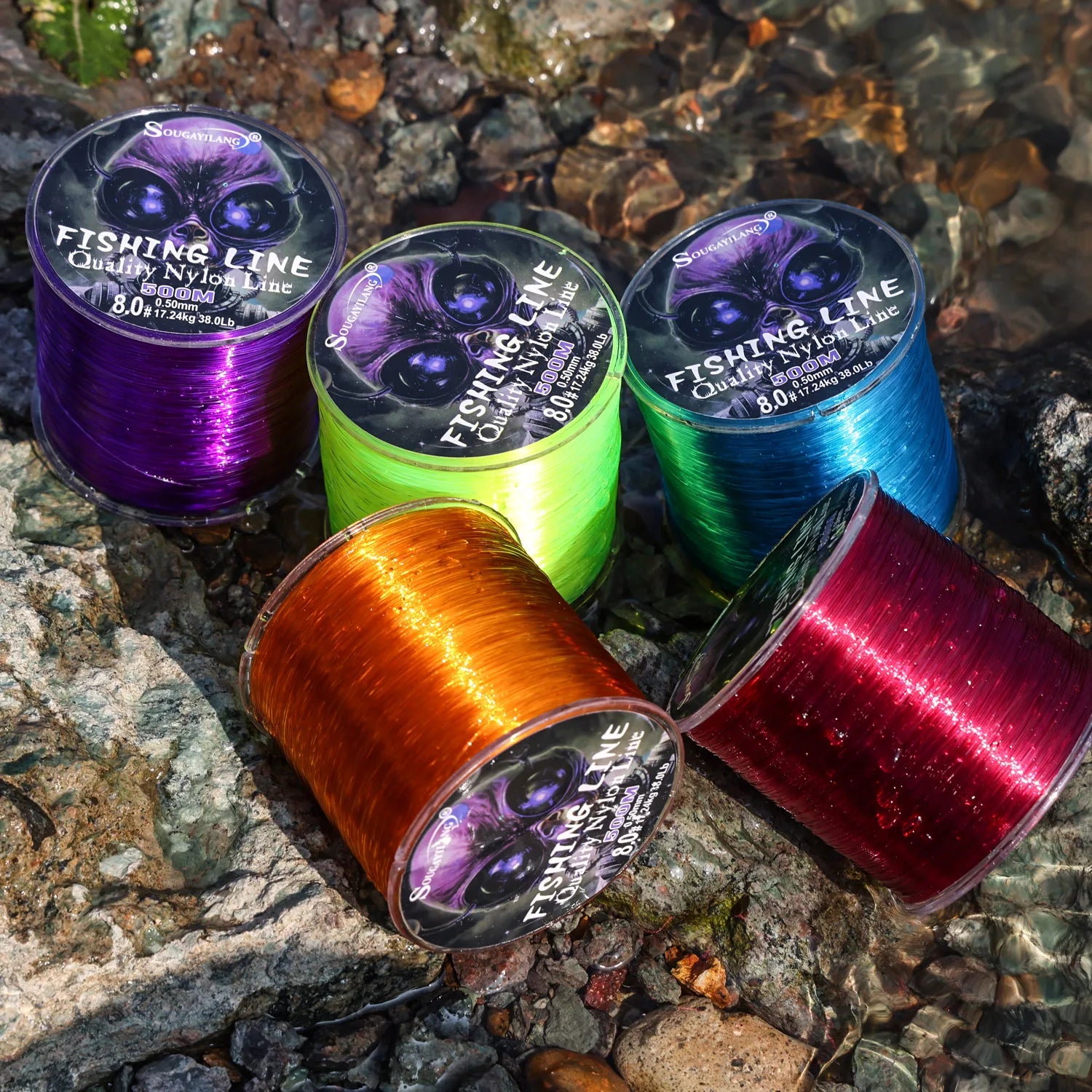 Sougayilang 500m linha de pesca de náilon max arraste 7-38lb super forte linha de náilon japão monofilamento de água salgada linha de água doce pesca