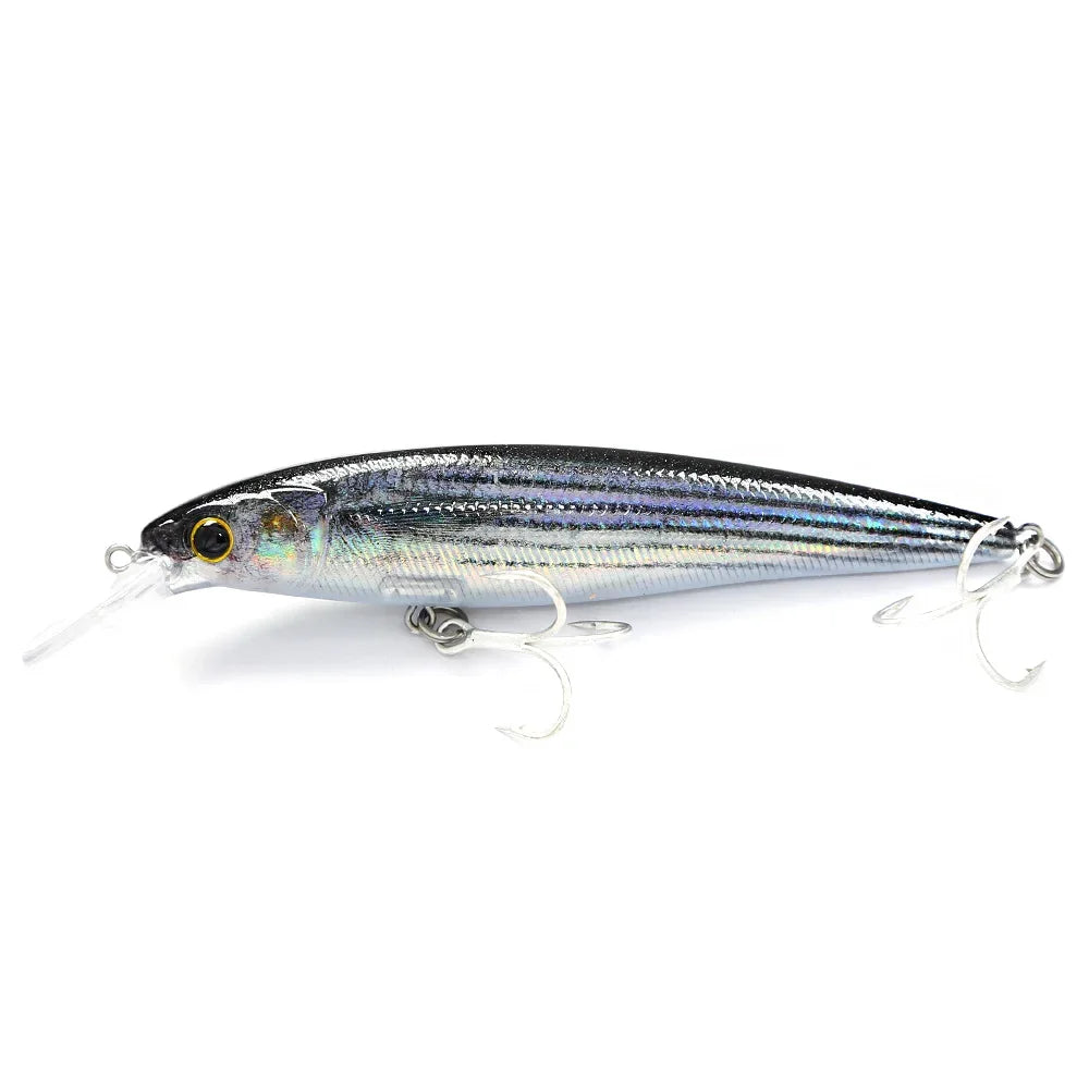 B & u flutuante minnow iscas de pesca de água salgada corrico crankbait iscas duras wobblers artificial truta isca para robalo