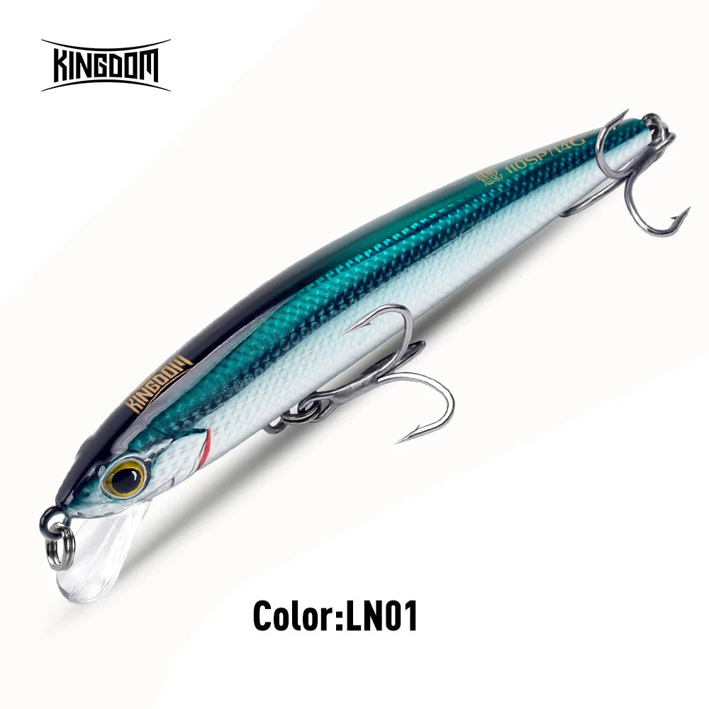 Kingdom sp sombra iscas de pesca 6.5g 9g 14g 14.2g pendurado minnow wobbler manivela iscas artificial mar baixo pique equipamento de pesca