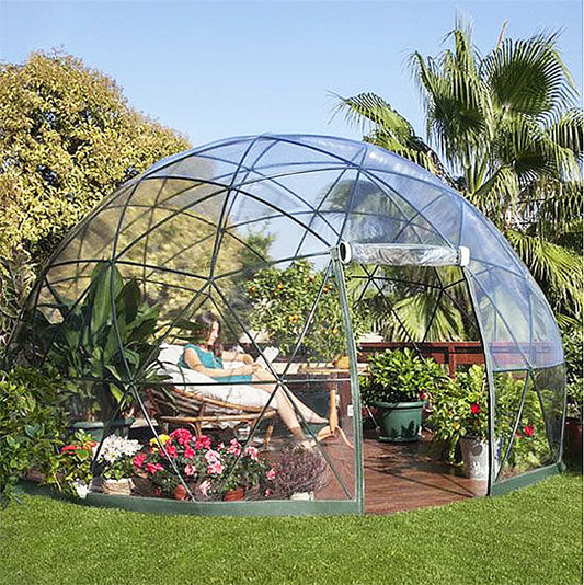 Barraca de acampamento esférica transparente, barraca de cúpula, barraca de céu estrelado, cúpula, rede, vermelha, sala de acampamento, 3,6 m de diâmetro