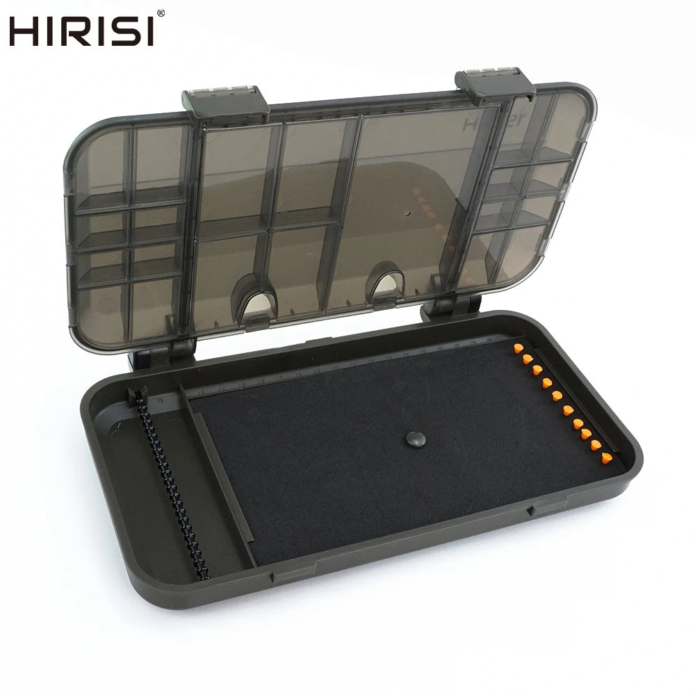 Hirisi caixa organizadora de pesca de carpa, grande capacidade, compartimentos multiuso, acessórios de pesca, caixa de armazenamento de peixe, isca falsa
