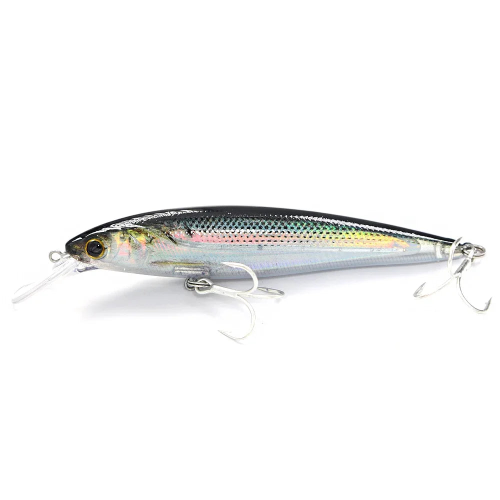 B & u flutuante minnow iscas de pesca de água salgada corrico crankbait iscas duras wobblers artificial truta isca para robalo