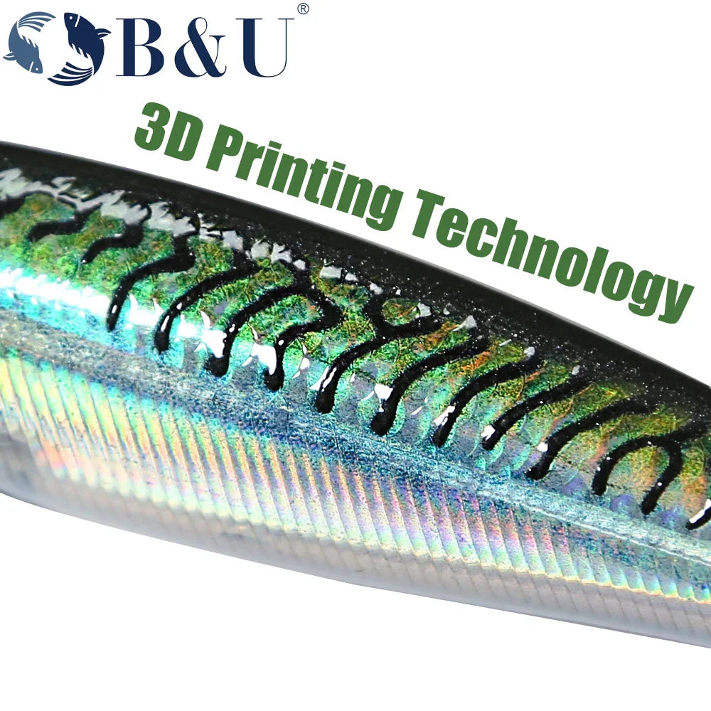 B & u flutuante minnow iscas de pesca de água salgada corrico crankbait iscas duras wobblers artificial truta isca para robalo