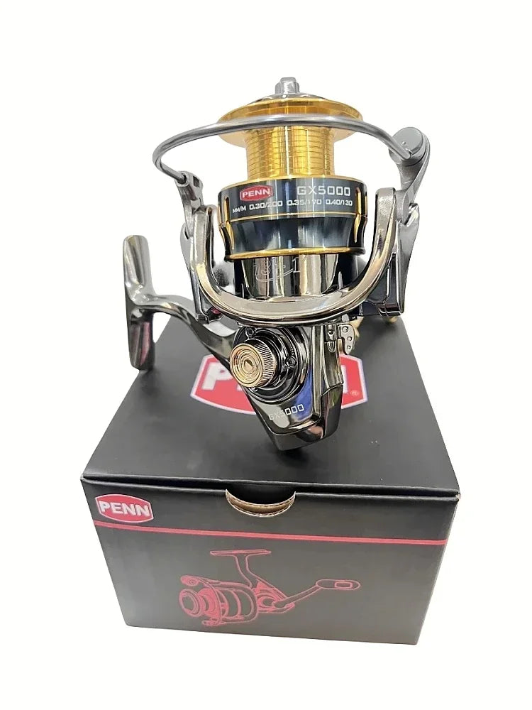 Carretel de pesca PENN GX1000-7000 com 13 + 1 rolamentos de última geração, arrasto máximo de 25 kg e presente de linha de pesca PE bônus