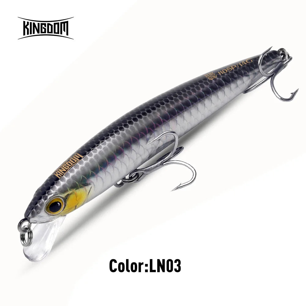 Kingdom sp sombra iscas de pesca 6.5g 9g 14g 14.2g pendurado minnow wobbler manivela iscas artificial mar baixo pique equipamento de pesca