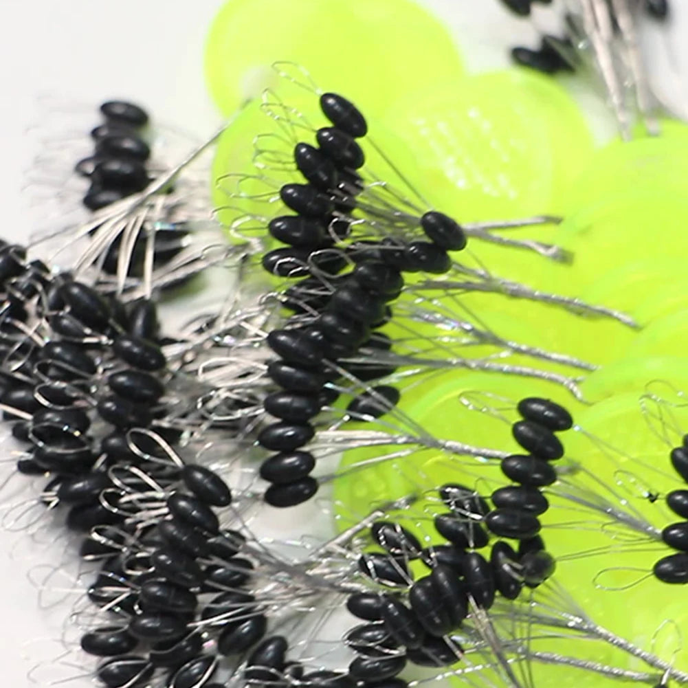 Borracha Oval Stopper Pesca Float, Silicon Space Bean Sea Carp, Fly Pesca Bobber, preto, 10, 20 Grupo Set, 60 pcs, 120pcs