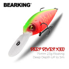 Bearking 75mm 23g iscas de pesca superiores flutuante manivela isca mergulhador profundo isca alta qualidade iscas duras ação profissional wobbler