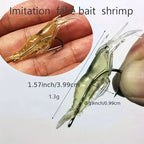 5/10/20 pçs goture camarão iscas de pesca de camarão macio para água doce água salgada luminosa camarão isca conjunto com gancho afiado grânulo
