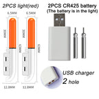 Atualizado noite pesca flutua luz luminosa cr425 3.6v carregador de bateria de lítio conjunto bóia ferramentas água doce pesca ao ar livre