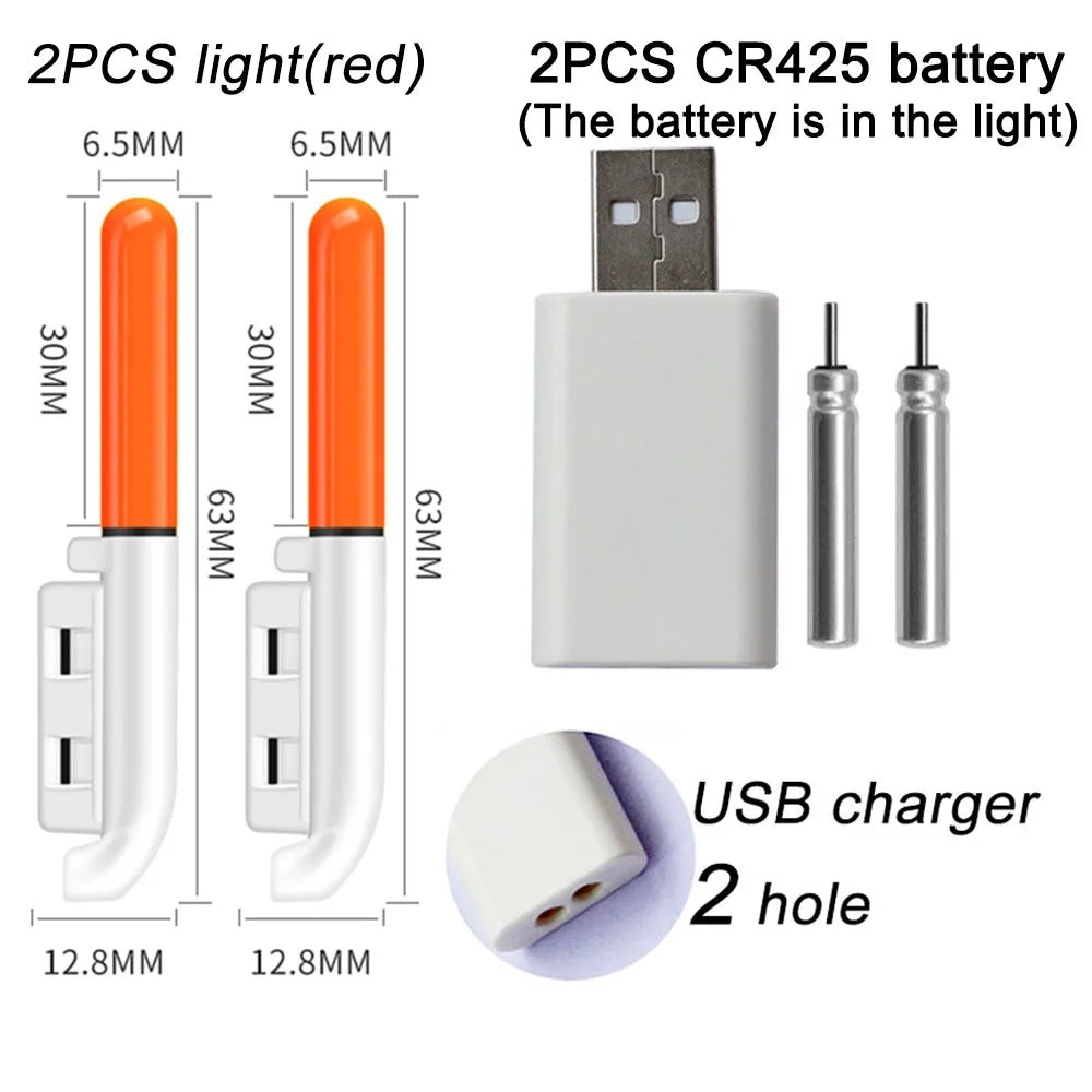 Atualizado noite pesca flutua luz luminosa cr425 3.6v carregador de bateria de lítio conjunto bóia ferramentas água doce pesca ao ar livre