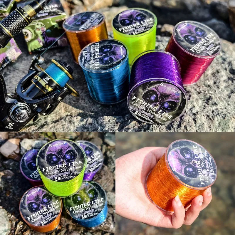 Sougayilang 500m linha de pesca de náilon max arraste 7-38lb super forte linha de náilon japão monofilamento de água salgada linha de água doce pesca