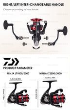 2023 daiwa ninja lt carretel de pesca 1000-6000 carretilhas de pesca 5kg/10kg/12kg potência 5.3:1/6.2:1 carretéis de fiação de água do mar