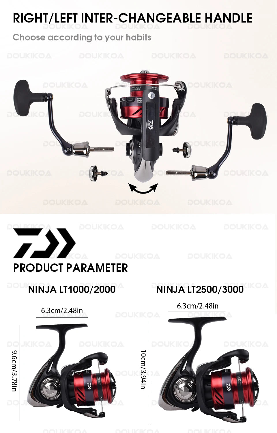 2023 daiwa ninja lt carretel de pesca 1000-6000 carretilhas de pesca 5kg/10kg/12kg potência 5.3:1/6.2:1 carretéis de fiação de água do mar