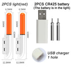 Atualizado noite pesca flutua luz luminosa cr425 3.6v carregador de bateria de lítio conjunto bóia ferramentas água doce pesca ao ar livre
