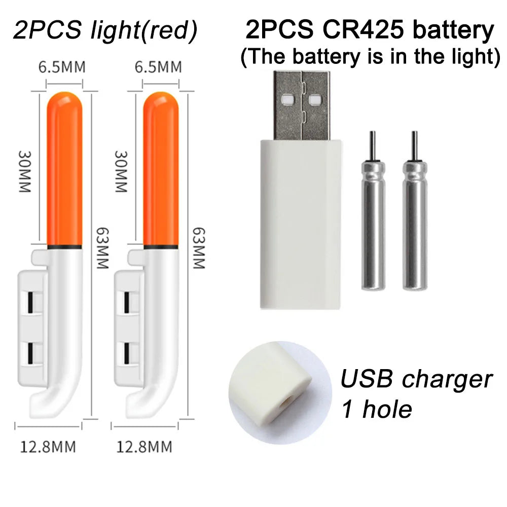 Atualizado noite pesca flutua luz luminosa cr425 3.6v carregador de bateria de lítio conjunto bóia ferramentas água doce pesca ao ar livre