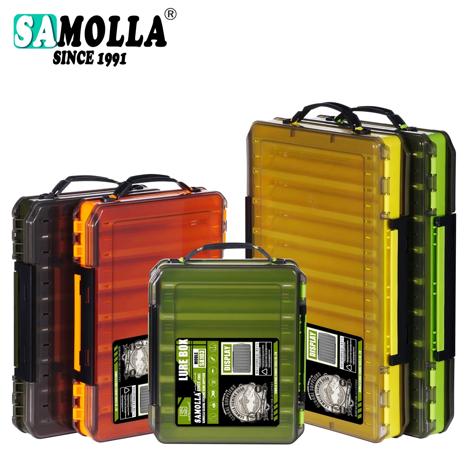 Samolla grande caixa de equipamento de pesca armazenamento de isca dupla face caixas de gancho iscas recipiente caso de armazenamento acessórios de pesca