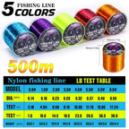 Sougayilang 500m linha de pesca de náilon max arraste 7-38lb super forte linha de náilon japão monofilamento de água salgada linha de água doce pesca