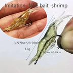 5/10/20 pçs goture camarão iscas de pesca de camarão macio para água doce água salgada luminosa camarão isca conjunto com gancho afiado grânulo