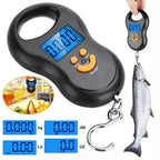 Balança eletrônica portátil de 50kg, balança de mola de alta precisão, lcd, balança digital suspensa, luz de fundo, pesos de pesca, 0.01kg de erro