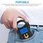 Balança eletrônica portátil de 50kg, balança de mola de alta precisão, lcd, balança digital suspensa, luz de fundo, pesos de pesca, 0.01kg de erro