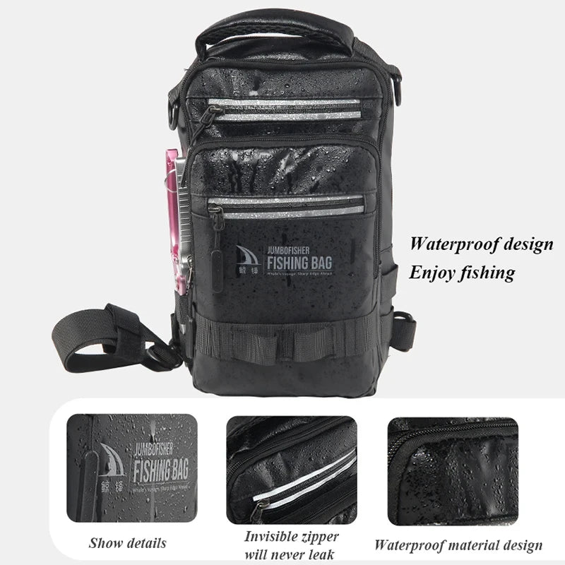 Bolsa de pesca, equipamento de pesca, mochila, caixa de equipamento de pesca tática leve, bolsa multifuncional, bolsa de pesca ao ar livre