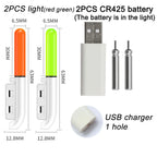 Atualizado noite pesca flutua luz luminosa cr425 3.6v carregador de bateria de lítio conjunto bóia ferramentas água doce pesca ao ar livre